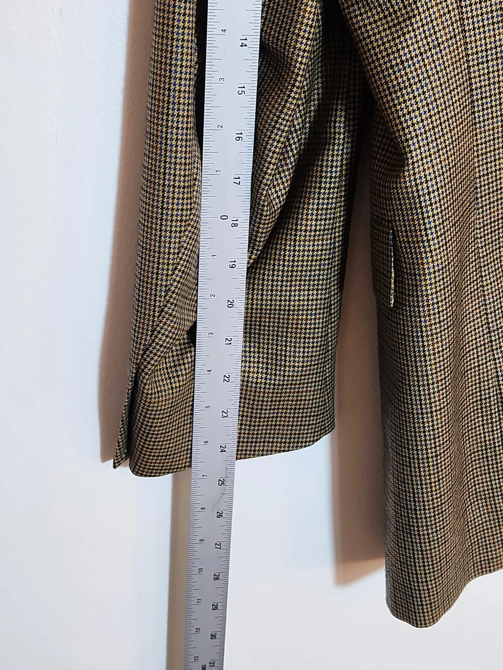 Austin Reed Brown Plaid Houndstooth Wool Sport Coat Size 41R